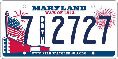 MD license plate 7BM2727