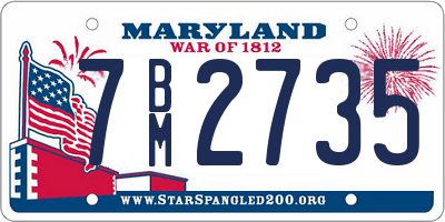 MD license plate 7BM2735