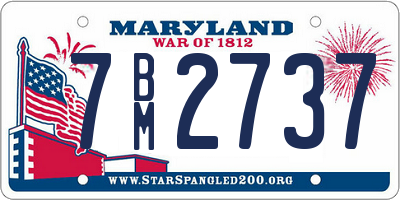MD license plate 7BM2737
