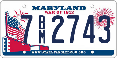MD license plate 7BM2743
