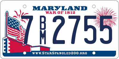 MD license plate 7BM2755