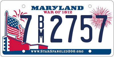 MD license plate 7BM2757