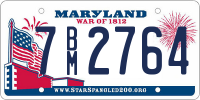 MD license plate 7BM2764