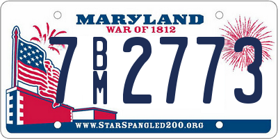 MD license plate 7BM2773