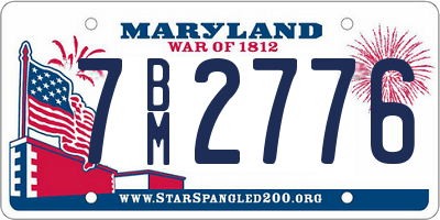MD license plate 7BM2776