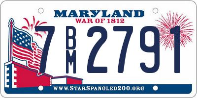 MD license plate 7BM2791