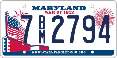 MD license plate 7BM2794