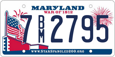 MD license plate 7BM2795