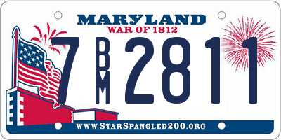 MD license plate 7BM2811
