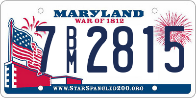 MD license plate 7BM2815