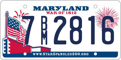 MD license plate 7BM2816