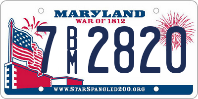 MD license plate 7BM2820