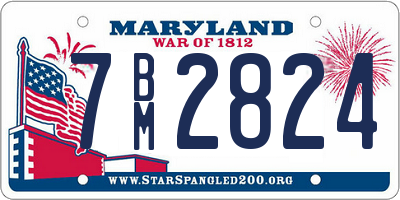 MD license plate 7BM2824