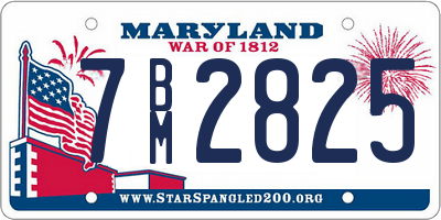 MD license plate 7BM2825