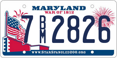MD license plate 7BM2826
