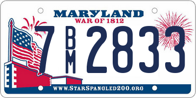 MD license plate 7BM2833