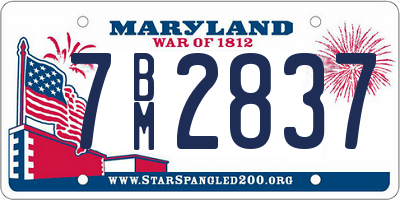 MD license plate 7BM2837