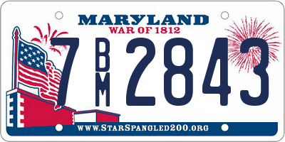 MD license plate 7BM2843