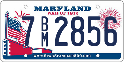 MD license plate 7BM2856
