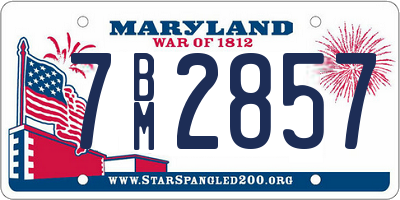 MD license plate 7BM2857