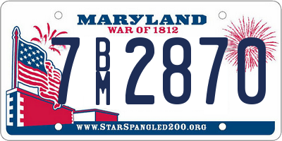 MD license plate 7BM2870