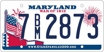 MD license plate 7BM2873