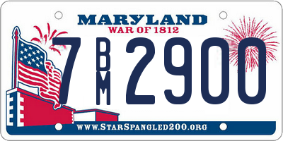 MD license plate 7BM2900