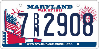 MD license plate 7BM2908