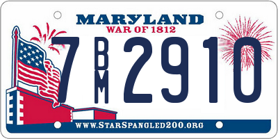 MD license plate 7BM2910