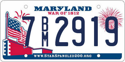 MD license plate 7BM2919
