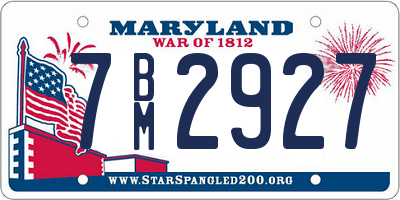 MD license plate 7BM2927