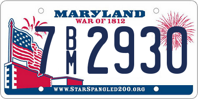 MD license plate 7BM2930