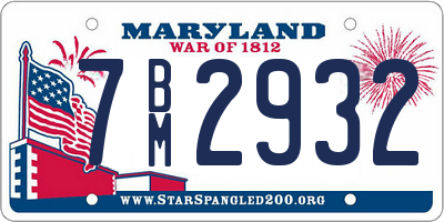 MD license plate 7BM2932