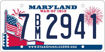 MD license plate 7BM2941