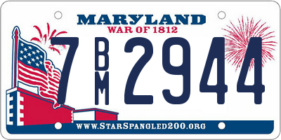 MD license plate 7BM2944