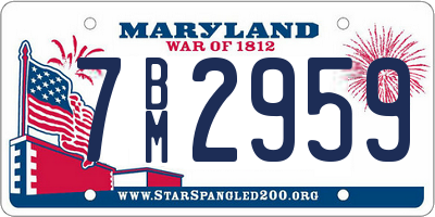 MD license plate 7BM2959