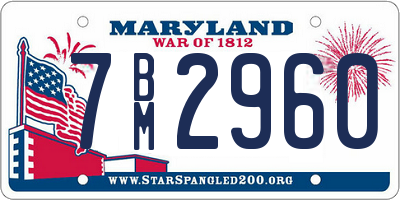 MD license plate 7BM2960