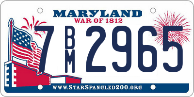 MD license plate 7BM2965