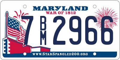 MD license plate 7BM2966