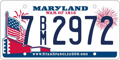MD license plate 7BM2972