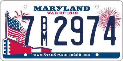 MD license plate 7BM2974