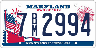 MD license plate 7BM2994