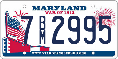 MD license plate 7BM2995