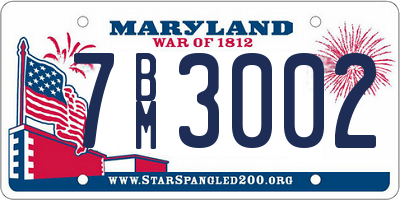 MD license plate 7BM3002