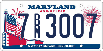 MD license plate 7BM3007
