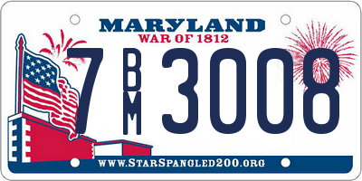 MD license plate 7BM3008
