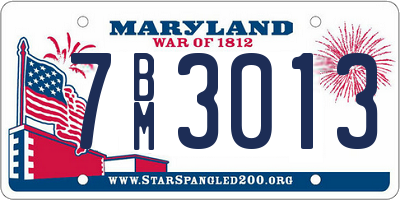 MD license plate 7BM3013