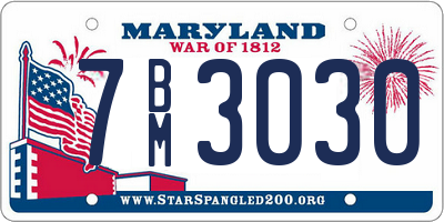 MD license plate 7BM3030