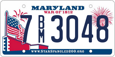 MD license plate 7BM3048