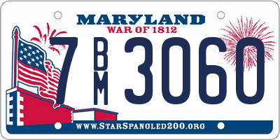 MD license plate 7BM3060